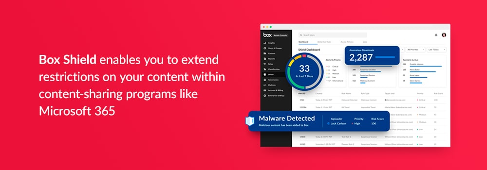 Box shield enables you to extend restrictions on your content within content-sharing programs like Microsoft 365
