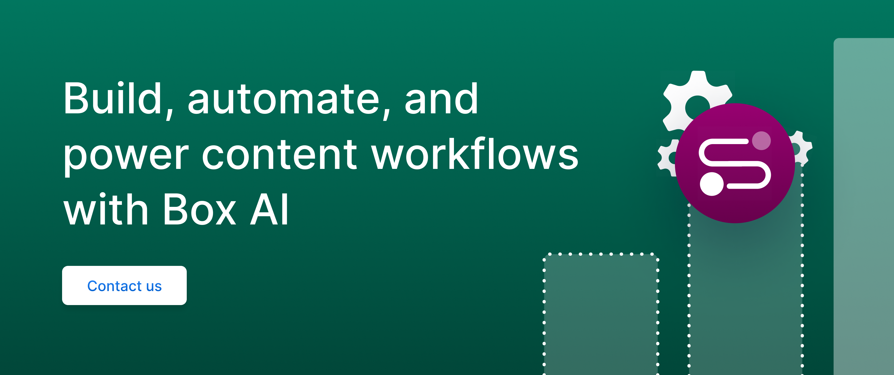 Call to action to build, automate, and power content workflows with Box AI.