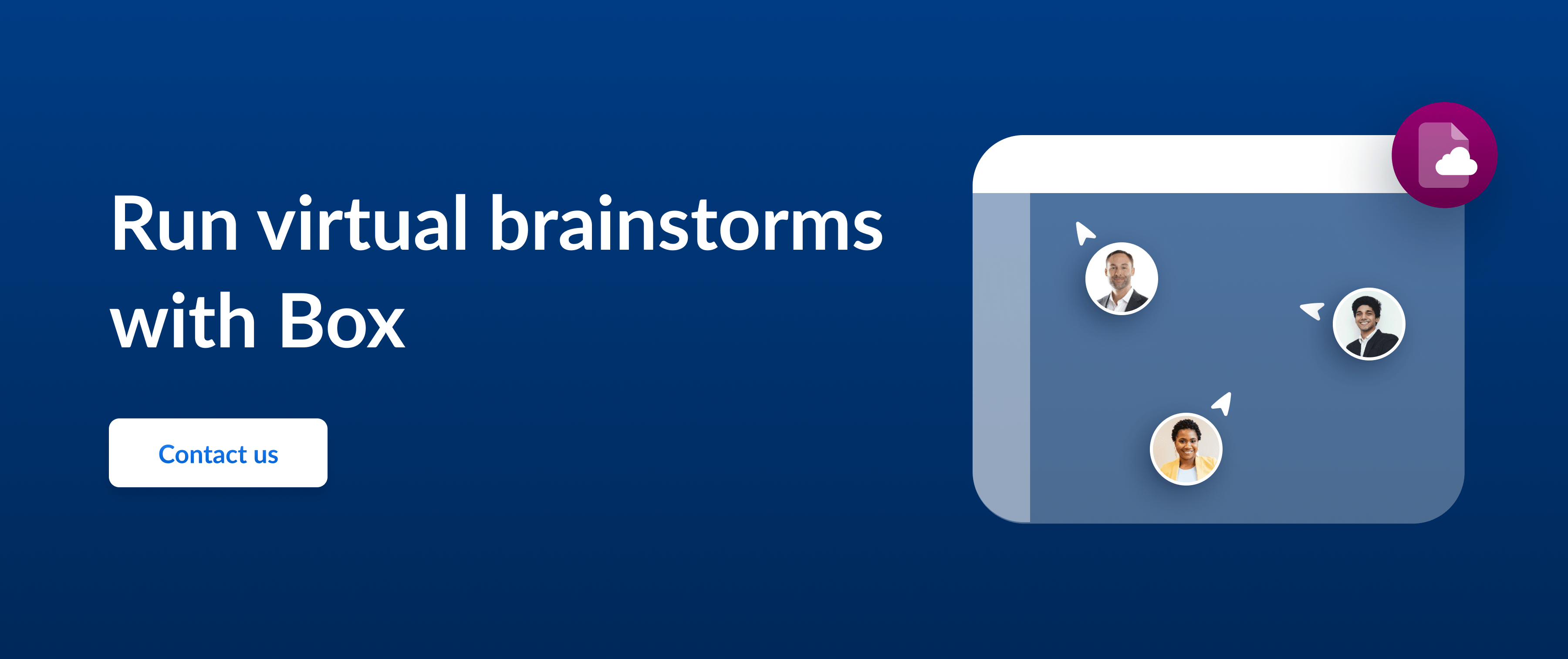 Call to action to run virtual brainstorming sessions with Box